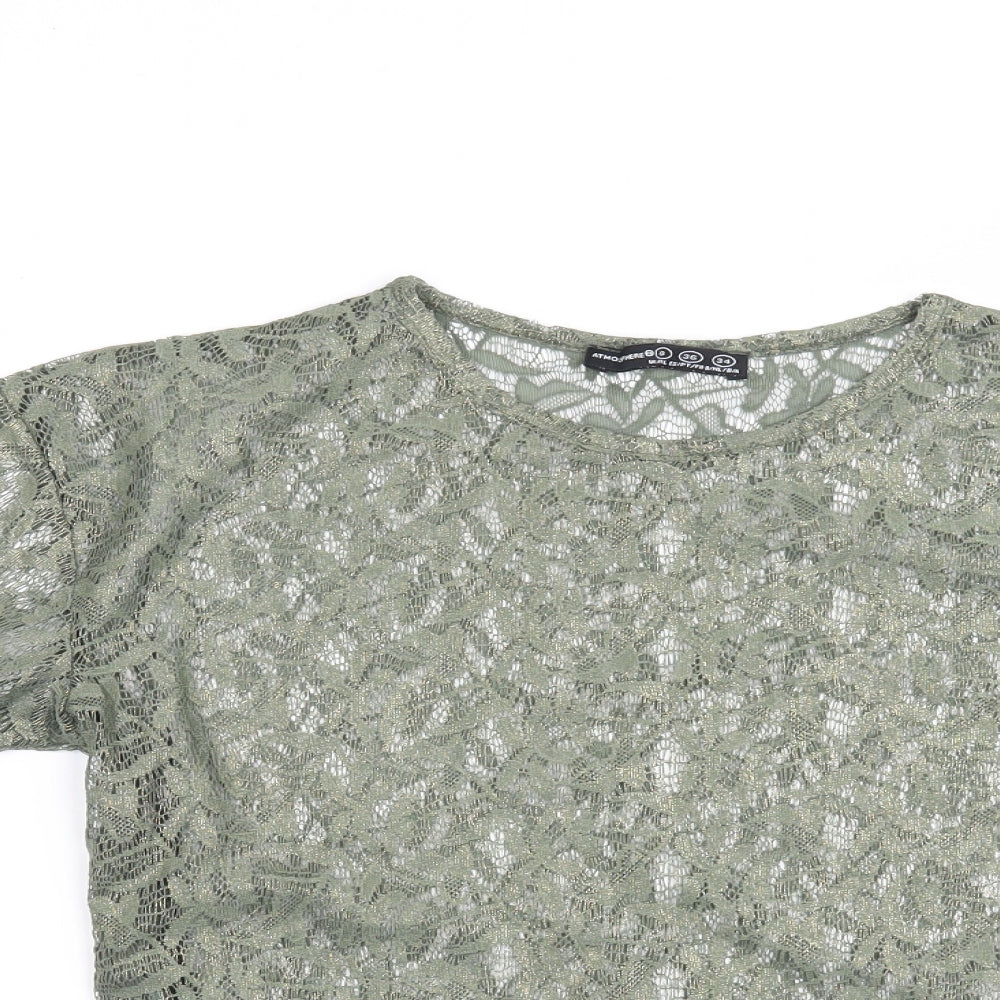 Womens UK Size 8 Atmosphere Green Basic Blouse