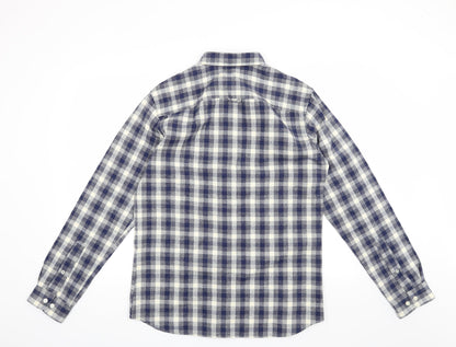 Selected Homme Mens Blue Check   Button-Up Size M