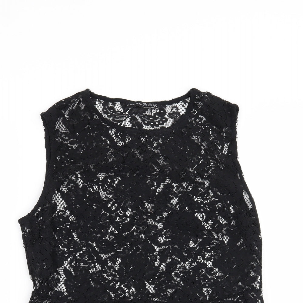 Atmosphere Womens Black Floral  Basic Blouse Size 12