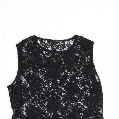 Atmosphere Womens Black Floral  Basic Blouse Size 12