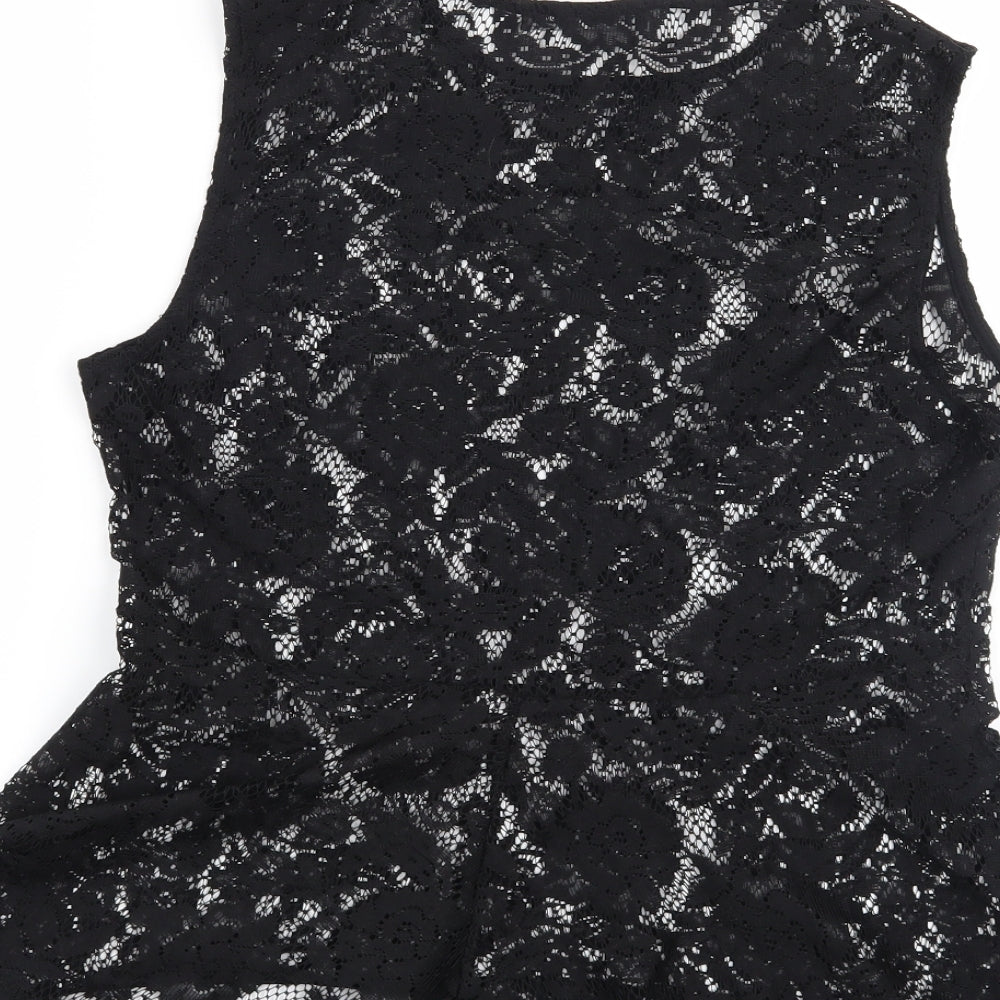 Atmosphere Womens Black Floral  Basic Blouse Size 12