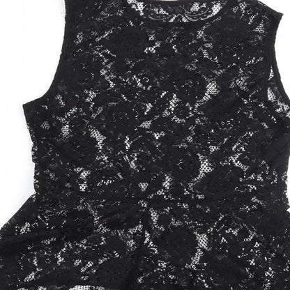 Atmosphere Womens Black Floral  Basic Blouse Size 12
