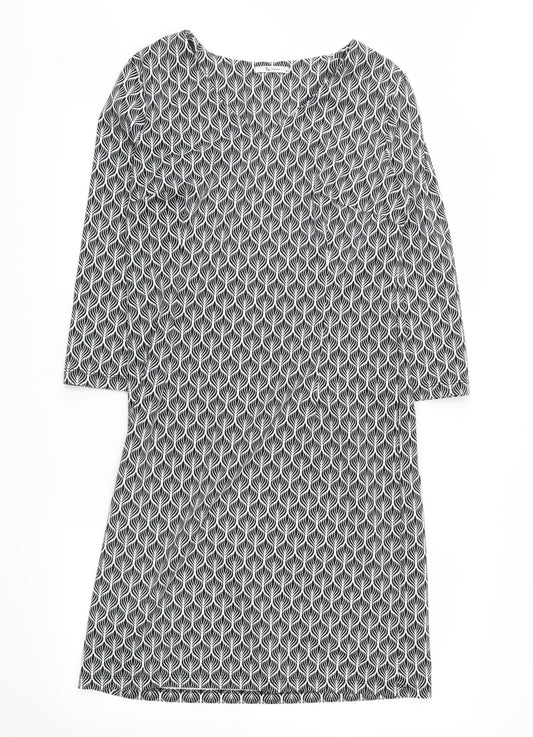 TU Womens Black Floral  Shirt Dress  Size 10