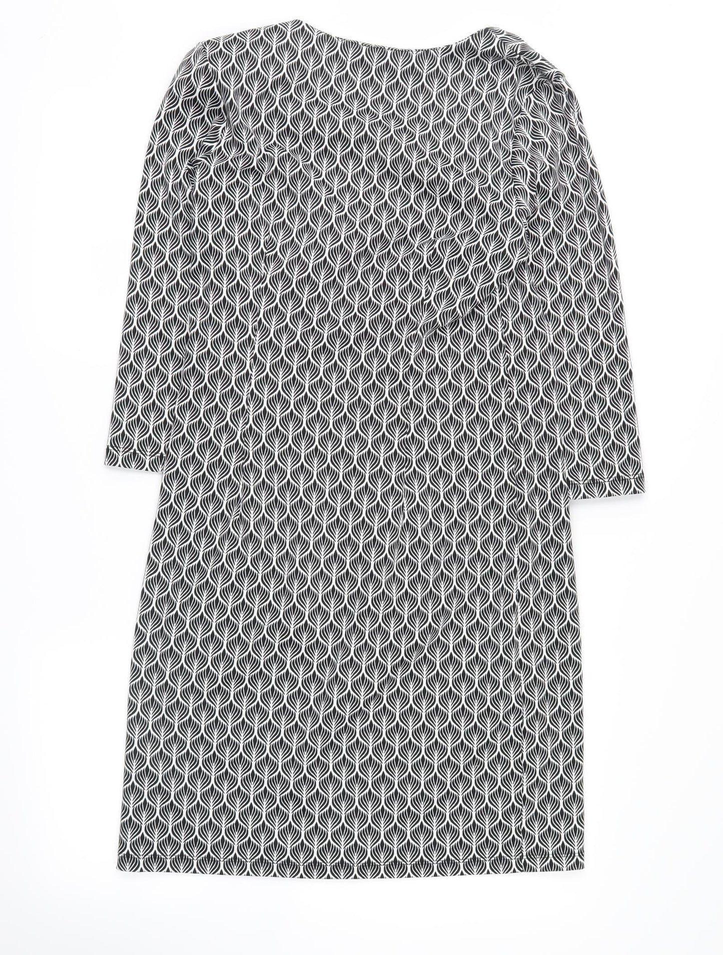 TU Womens Black Floral  Shirt Dress  Size 10