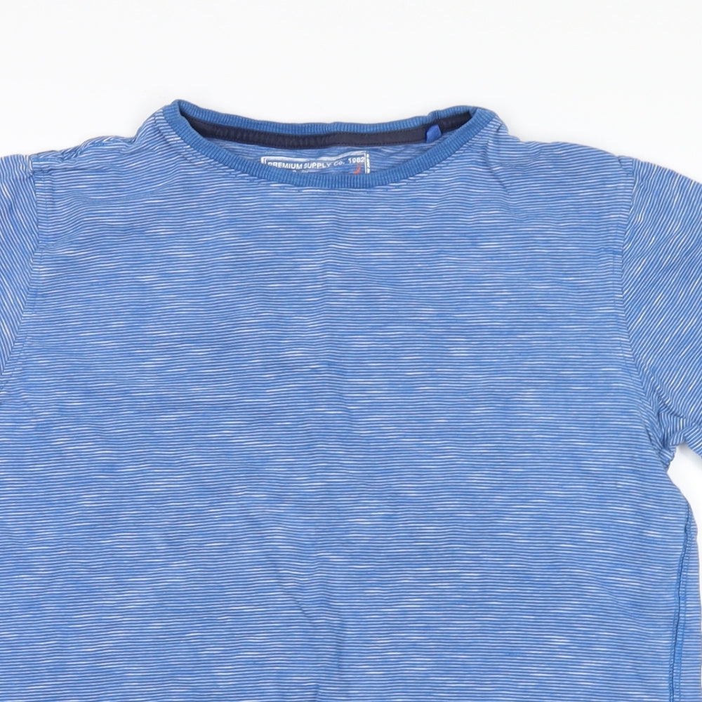 Next Boys Blue Striped  Basic T-Shirt Size 12 Years