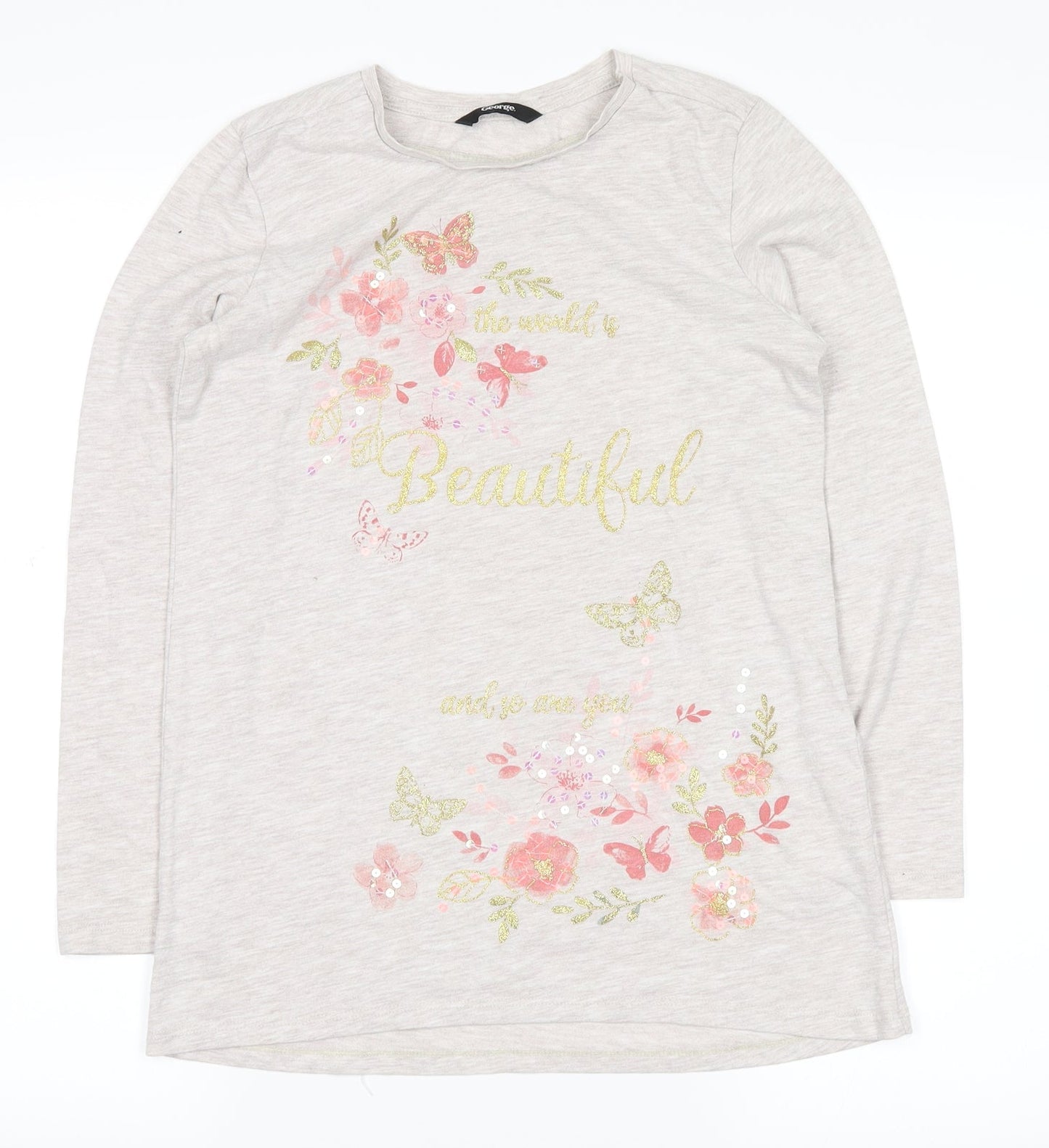 George Girls White   Basic Casual Size 11-12 Years  - the world is beautiful