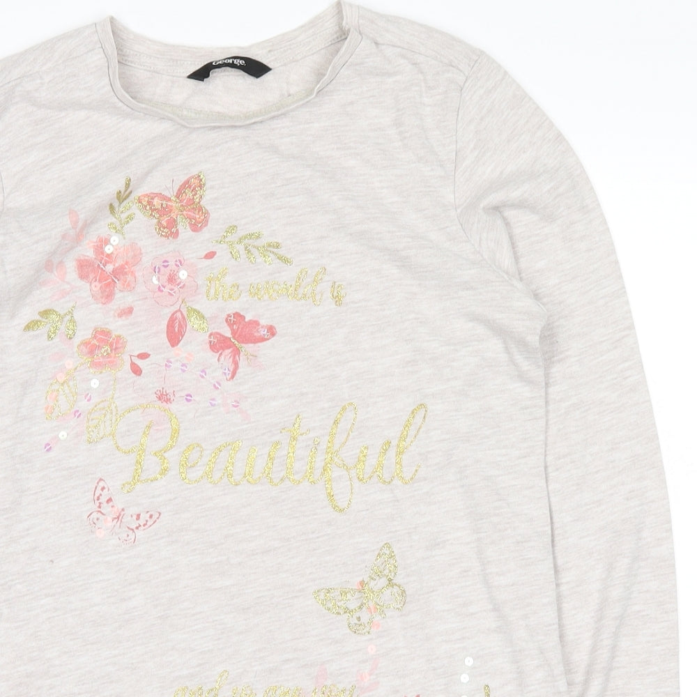 George Girls White   Basic Casual Size 11-12 Years  - the world is beautiful