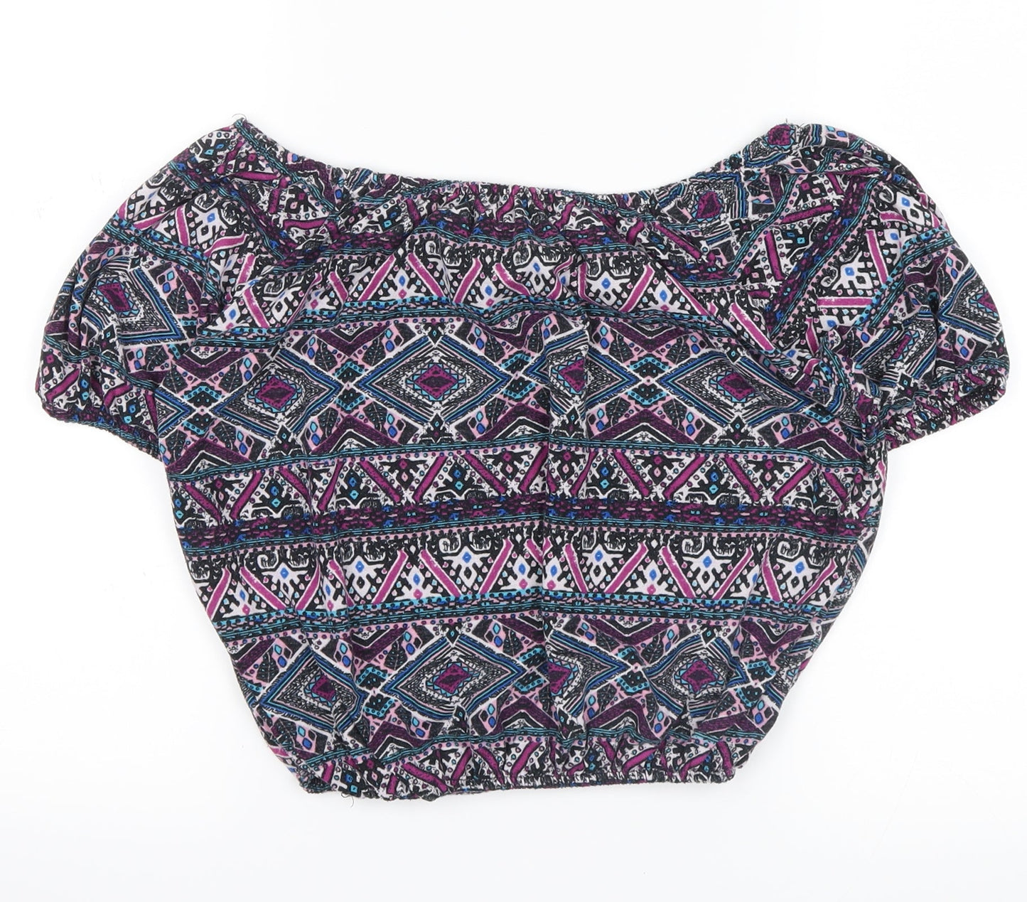 Atmosphere Womens Purple Floral  Cropped T-Shirt Size 6