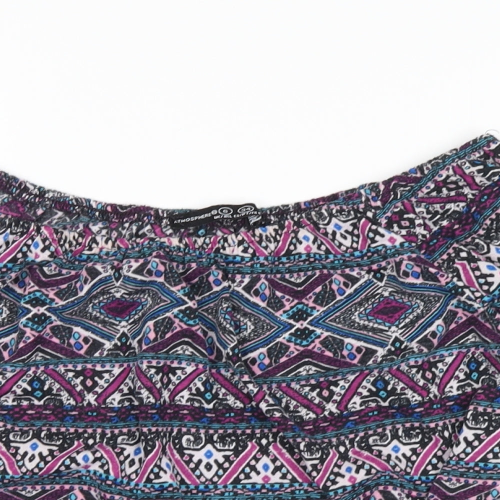 Atmosphere Womens Purple Floral  Cropped T-Shirt Size 6