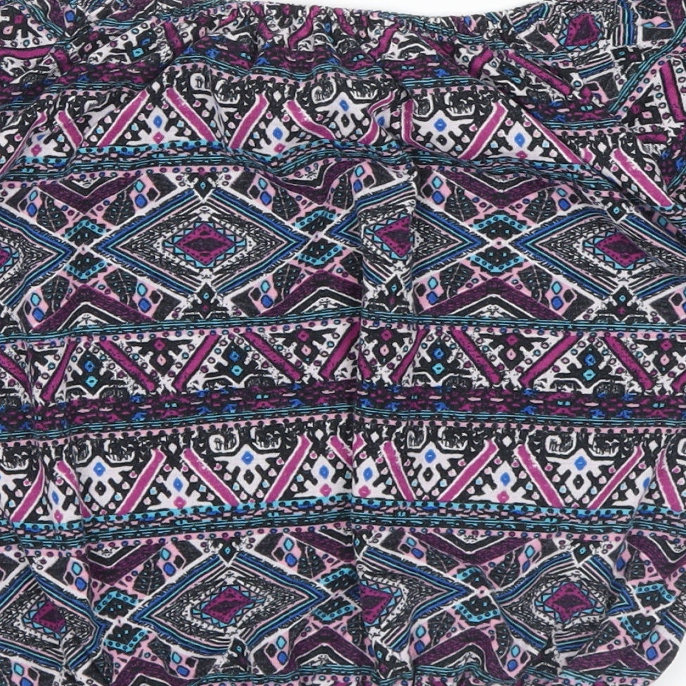 Atmosphere Womens Purple Floral  Cropped T-Shirt Size 6