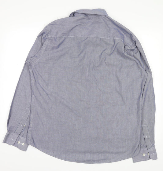 Mens UK Size 15 cedarwood Blue  Button-Up Long Sleeve Casual Shirt