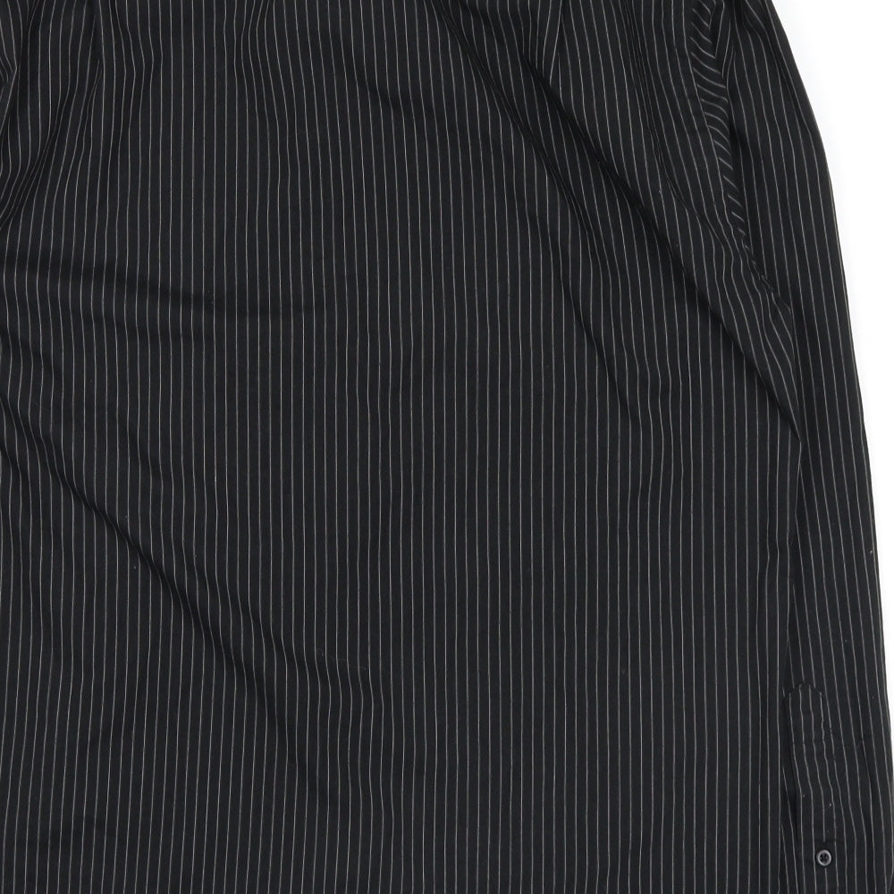 George Mens Black Striped   Button-Up Size 15.5