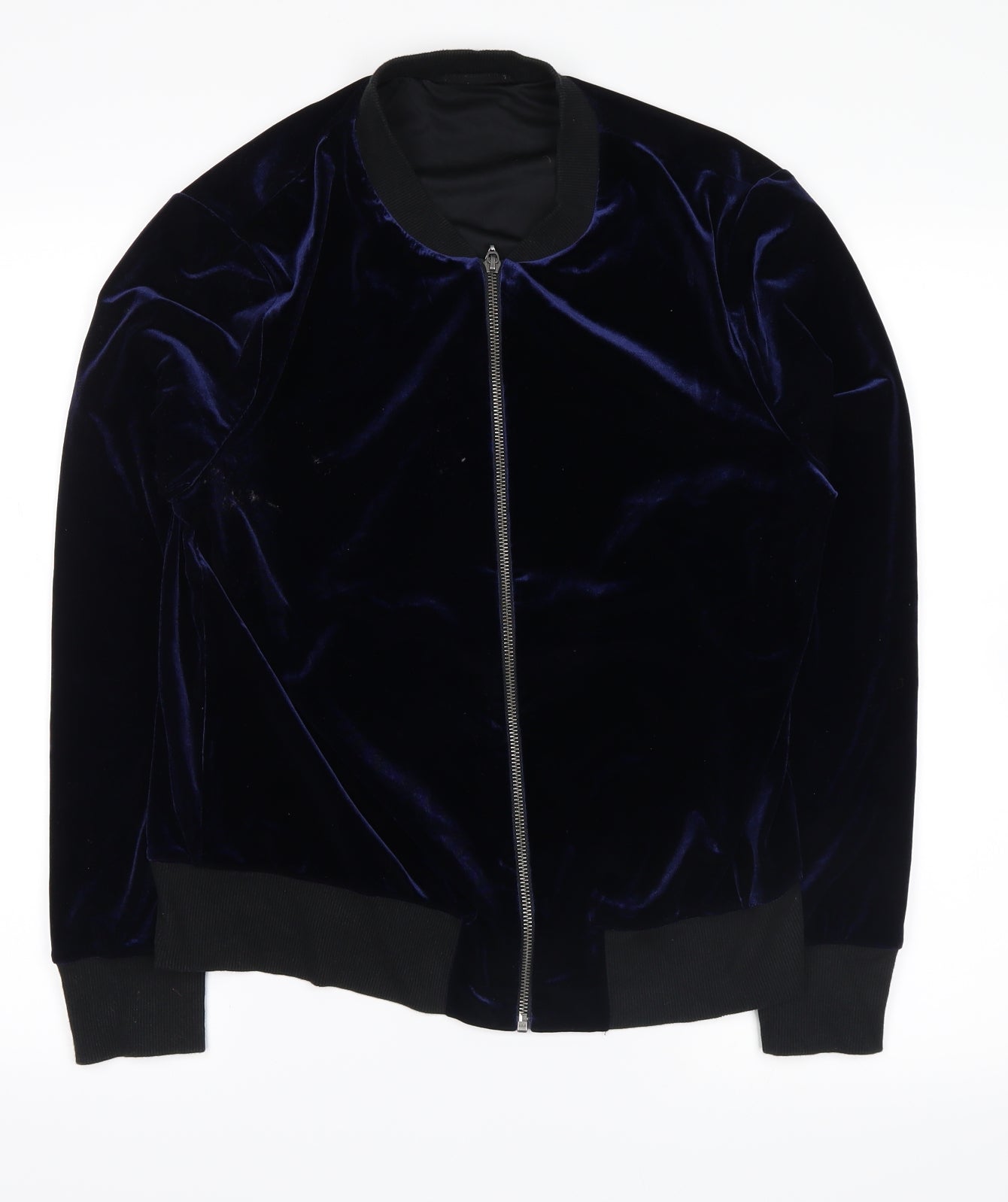 Very Womens Blue  Velvet Full Zip Sweatshirt Size 14