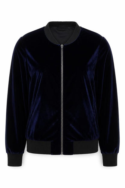 Very Womens Blue  Velvet Full Zip Sweatshirt Size 14