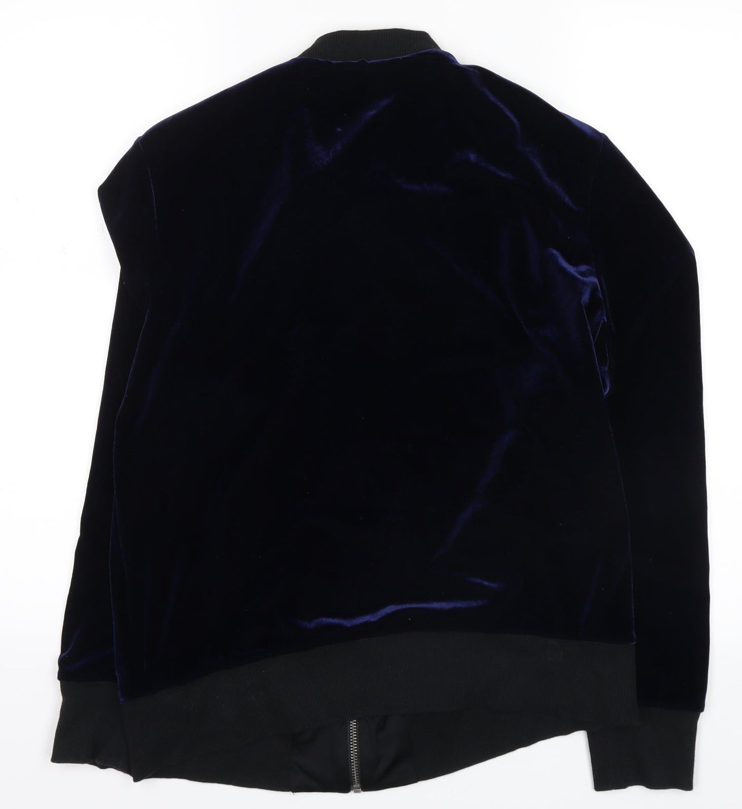 Very Womens Blue  Velvet Full Zip Sweatshirt Size 14