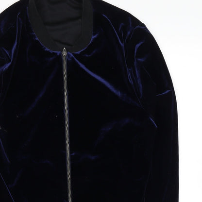 Very Womens Blue  Velvet Full Zip Sweatshirt Size 14