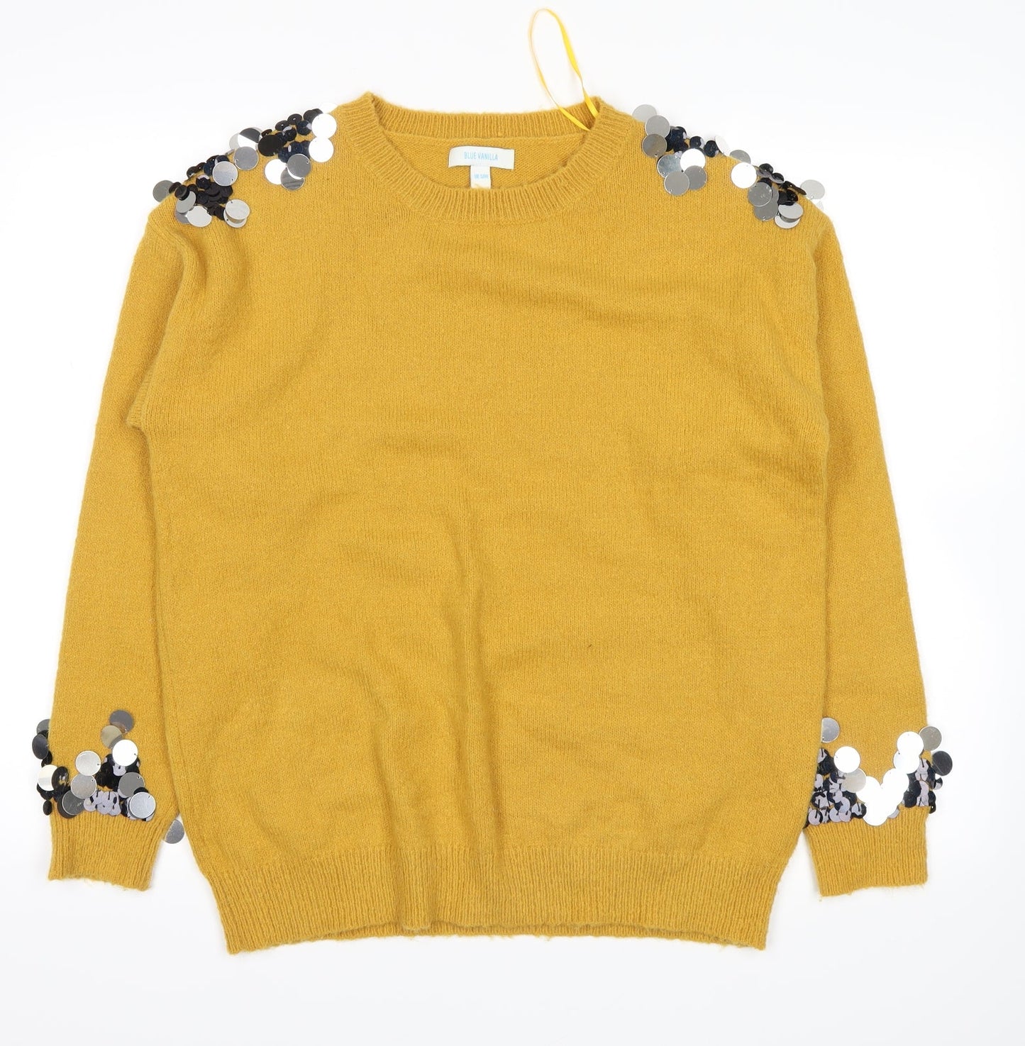 blue vanilla Womens Yellow   Pullover Jumper Size S