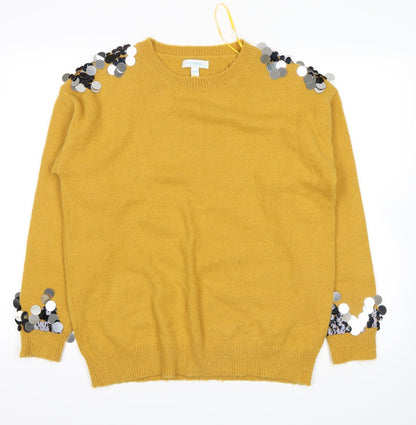 blue vanilla Womens Yellow   Pullover Jumper Size S