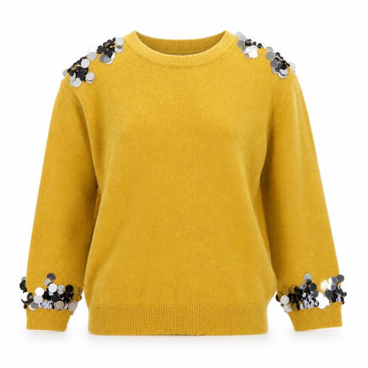Blue Vanilla Womens Yellow   Pullover Jumper Size S
