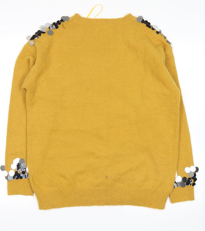 blue vanilla Womens Yellow   Pullover Jumper Size S