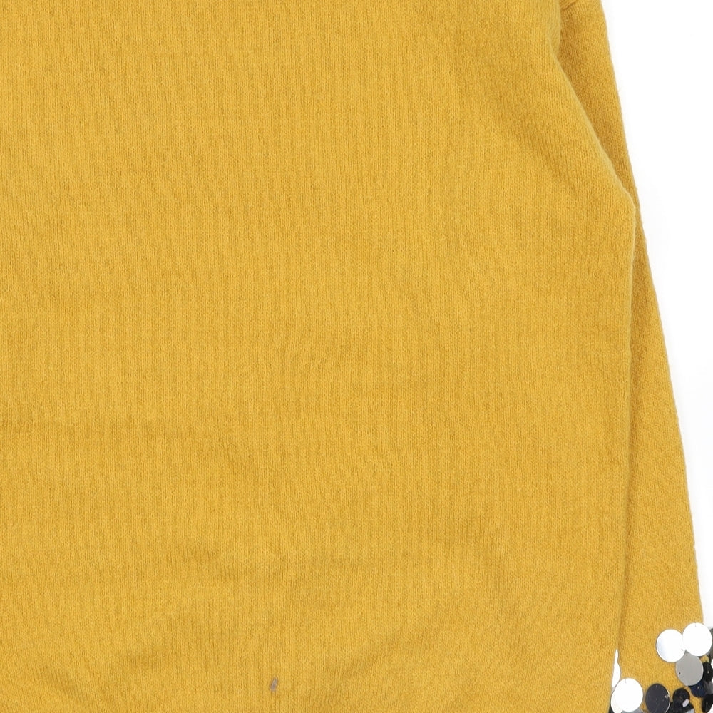 blue vanilla Womens Yellow   Pullover Jumper Size S