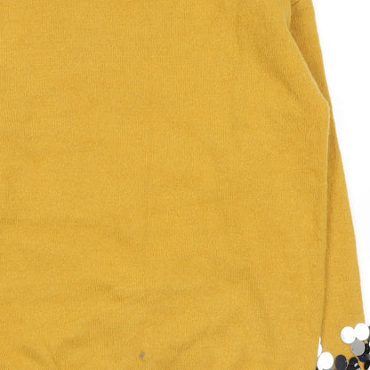 blue vanilla Womens Yellow   Pullover Jumper Size S