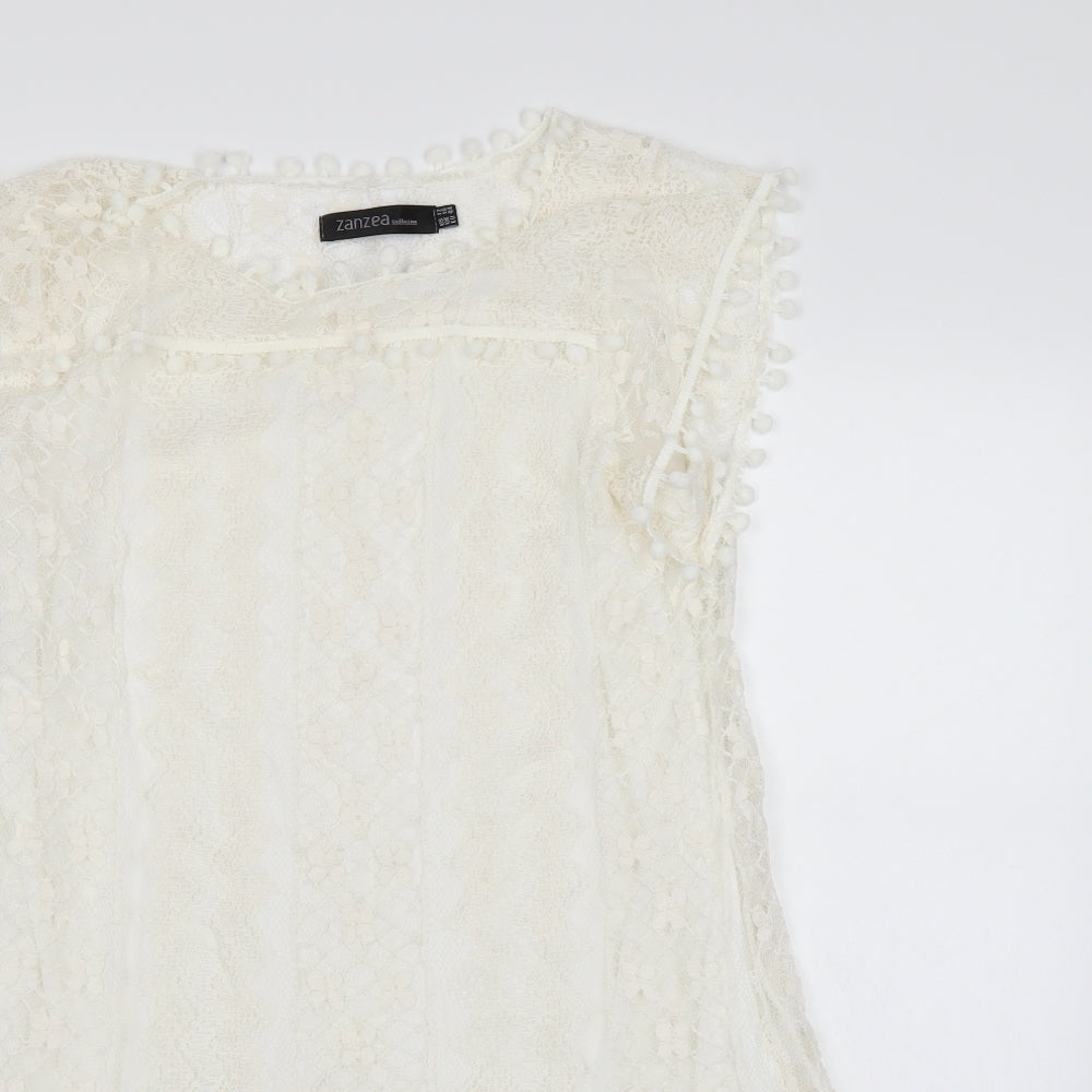 Womens UK Size 12 Zanzea White Basic Blouse