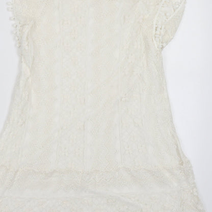 Womens UK Size 12 Zanzea White Basic Blouse