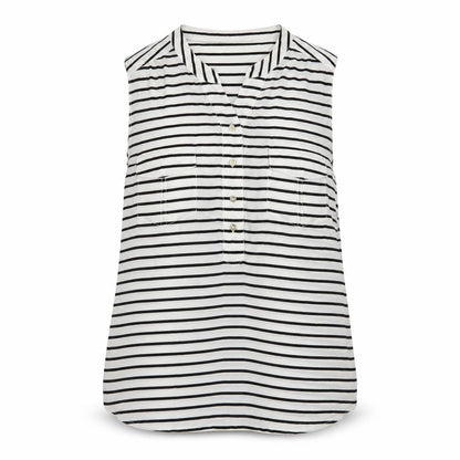 Rockmans Womens White Striped  Basic Blouse Size 16
