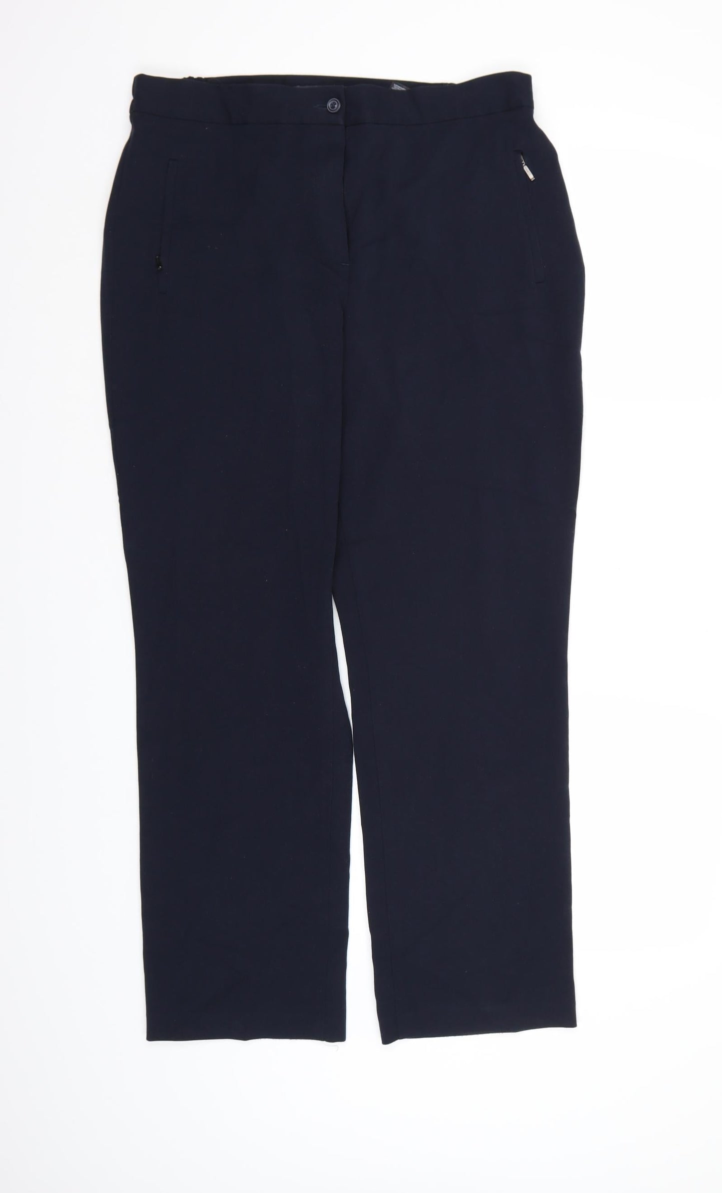 Womens UK Size 12 Marks and Spencer Regular Fit Dress Pants Blue Trousers