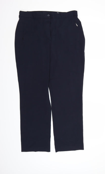 Womens UK Size 12 Marks and Spencer Regular Fit Dress Pants Blue Trousers