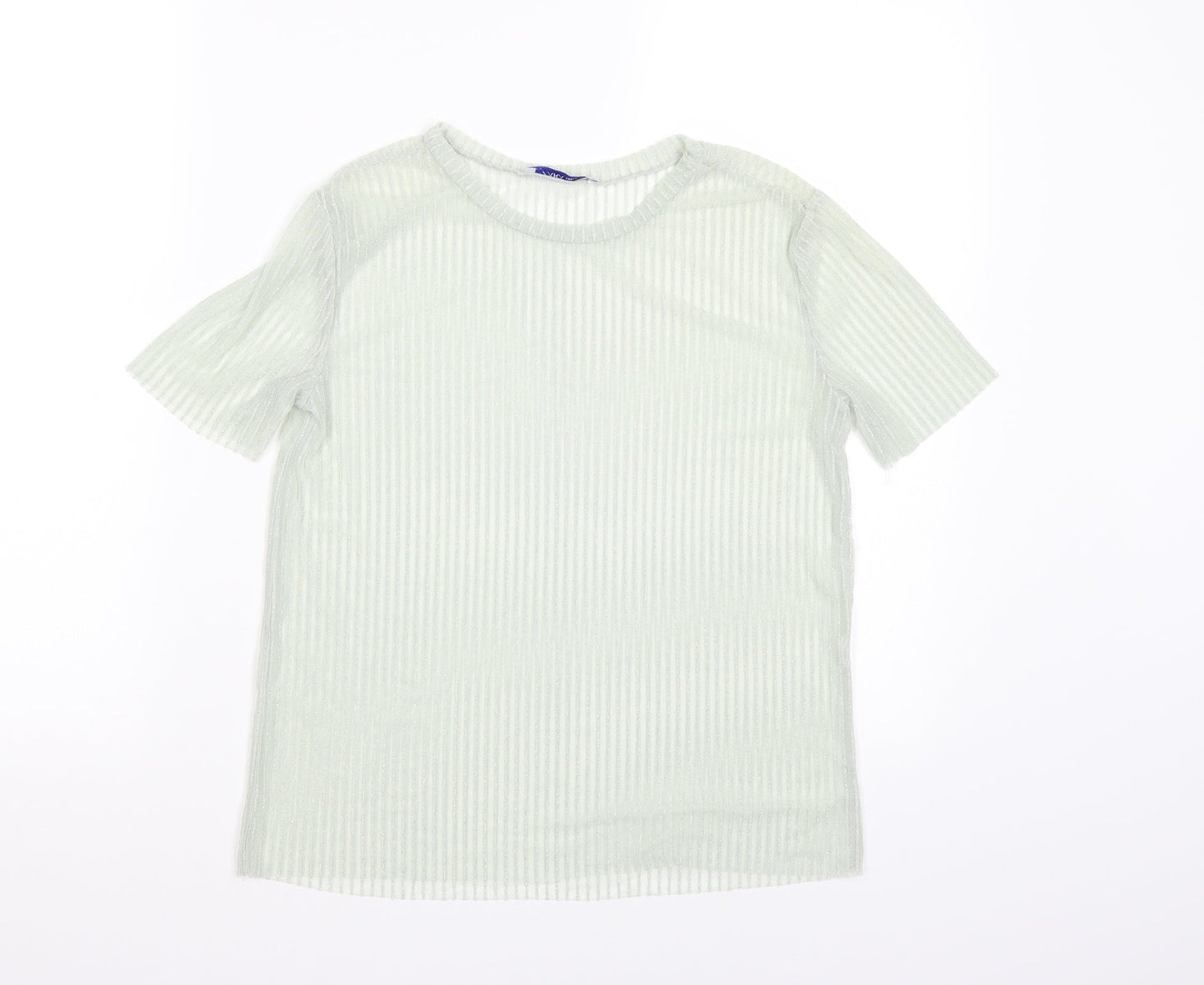 Womens UK Size S Zara Green Basic T-Shirt