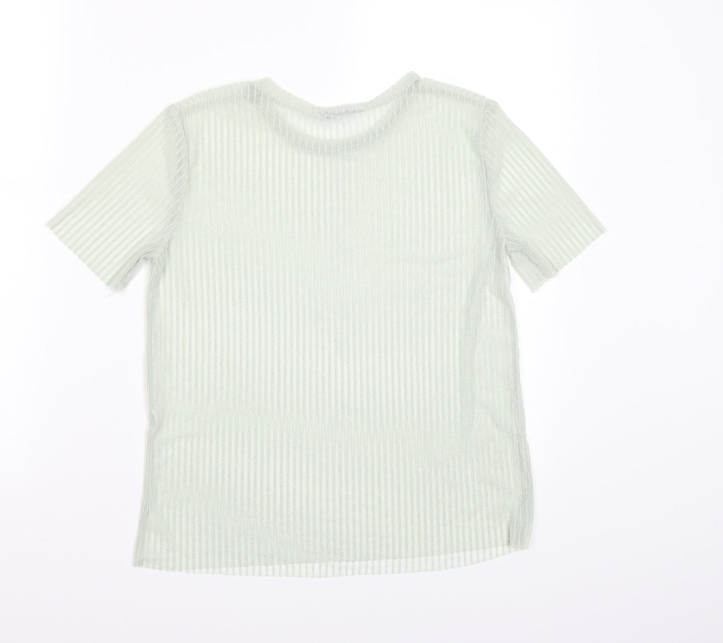 Womens UK Size S Zara Green Basic T-Shirt