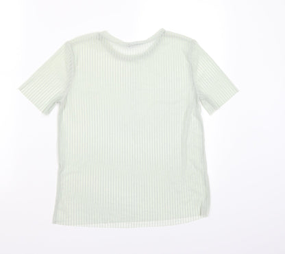 Womens UK Size S Zara Green Basic T-Shirt