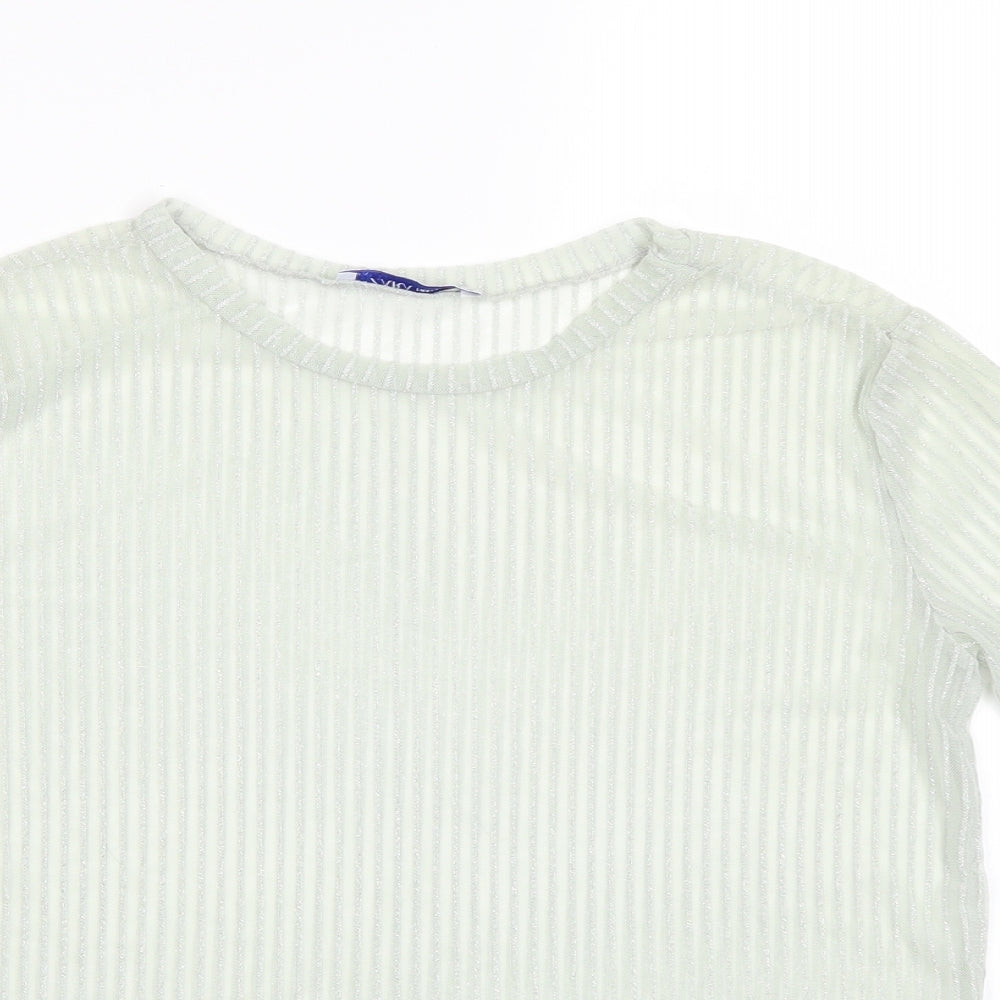 Womens UK Size S Zara Green Basic T-Shirt