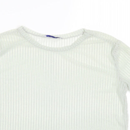 Womens UK Size S Zara Green Basic T-Shirt