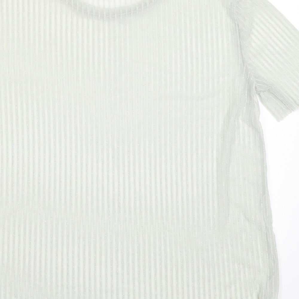 Womens UK Size S Zara Green Basic T-Shirt