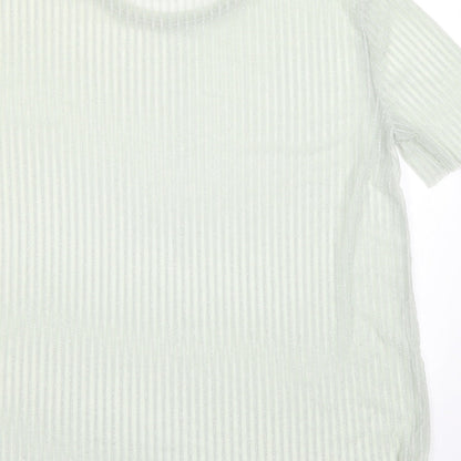 Womens UK Size S Zara Green Basic T-Shirt