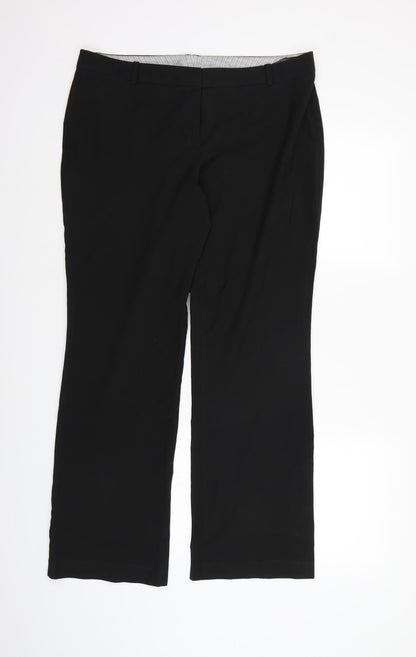 Womens UK Size 14 Marks and Spencer Regular Fit Dress Pants Black Trousers