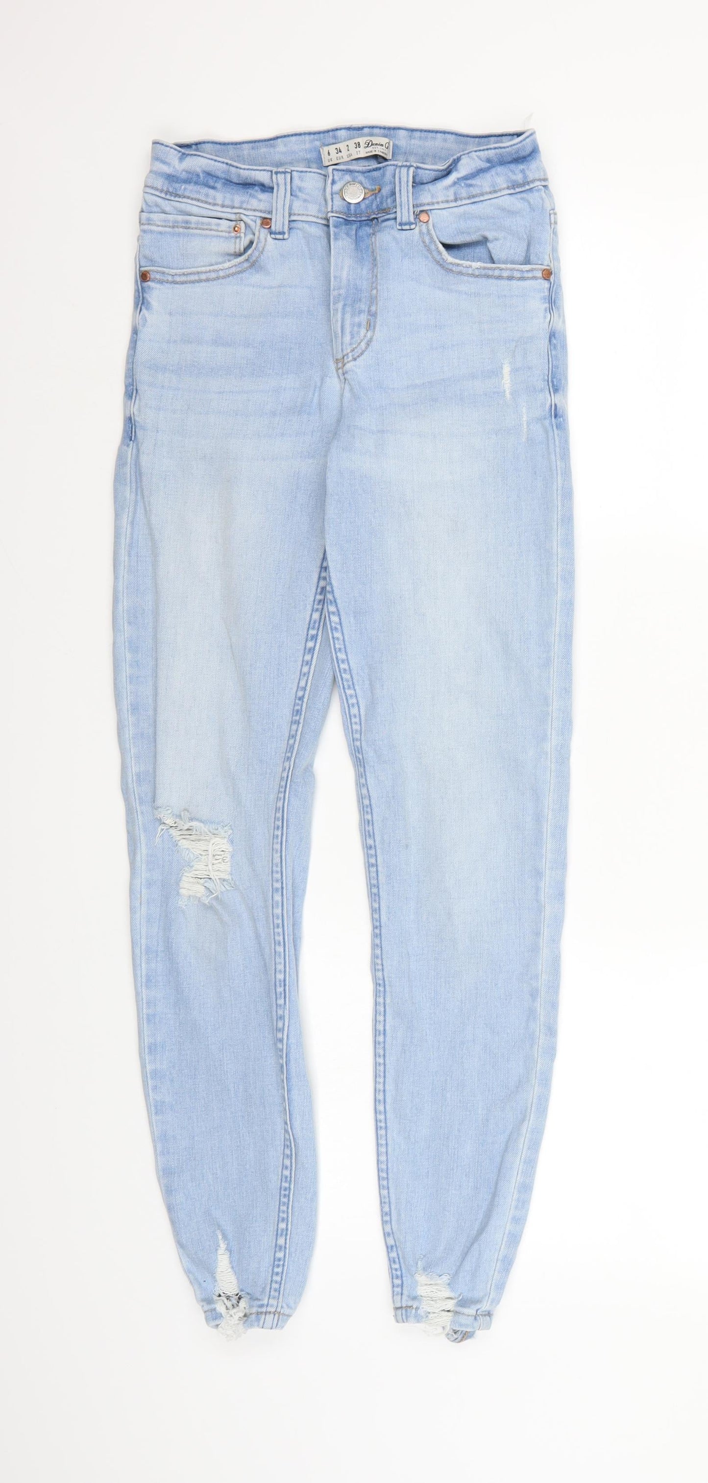 Denim co. Womens Blue  Denim Skinny Jeans Size 6 L28 in