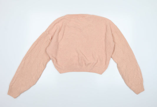 PRETTYLITTLETHING Womens Pink  Knit Pullover Jumper Size M