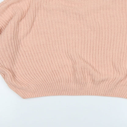 PRETTYLITTLETHING Womens Pink  Knit Pullover Jumper Size M