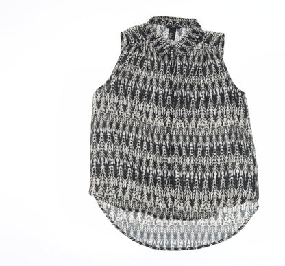 Womens UK Size 8 H&M Grey Basic Button-Up