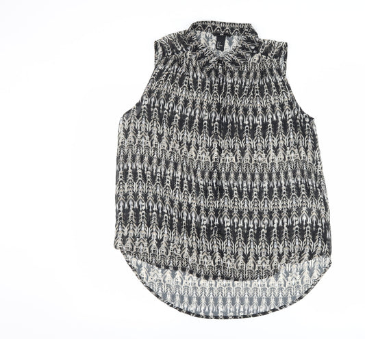 Womens UK Size 8 H&M Grey Basic Button-Up