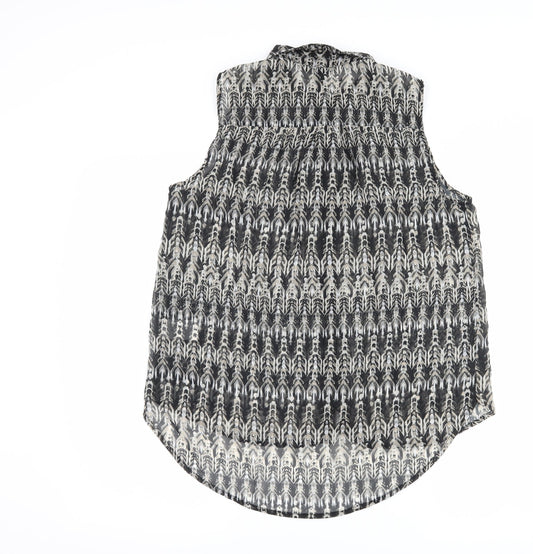 Womens UK Size 8 H&M Grey Basic Button-Up