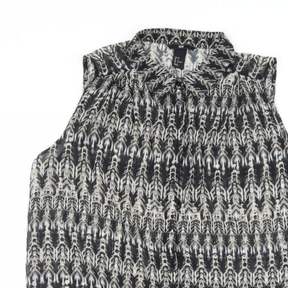 Womens UK Size 8 H&M Grey Basic Button-Up