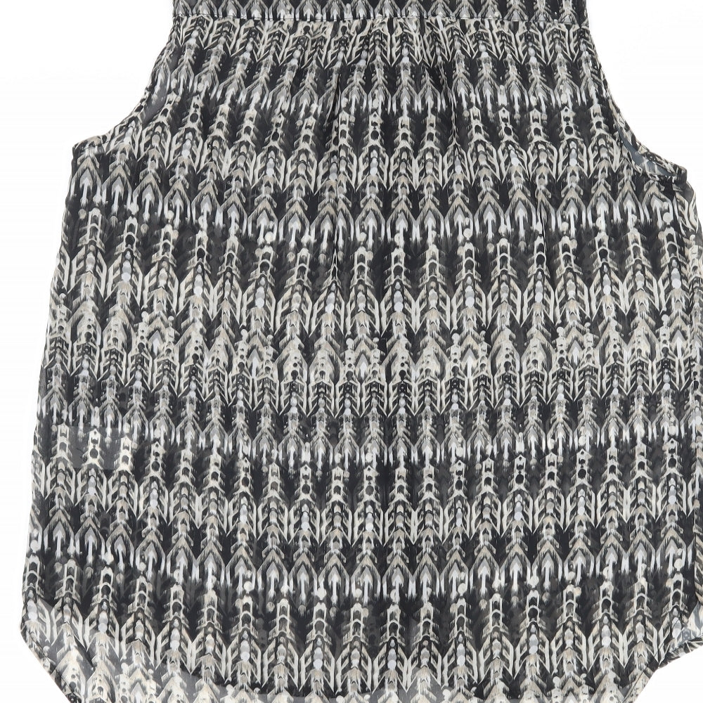 Womens UK Size 8 H&M Grey Basic Button-Up