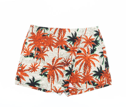 urmoda Womens Beige Floral  Hot Pants Shorts Size L