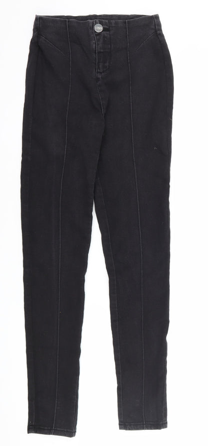 Lipsy Womens Black  Denim Skinny Jeans Size 8 L29 in
