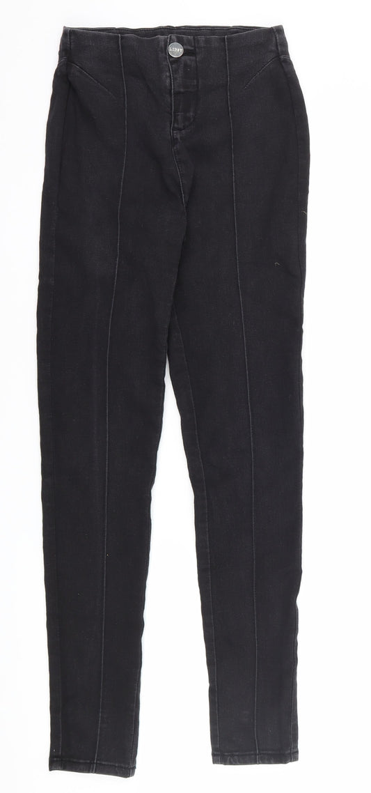 Lipsy Womens Black  Denim Skinny Jeans Size 8 L29 in